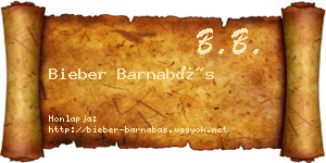 Bieber Barnabás névjegykártya